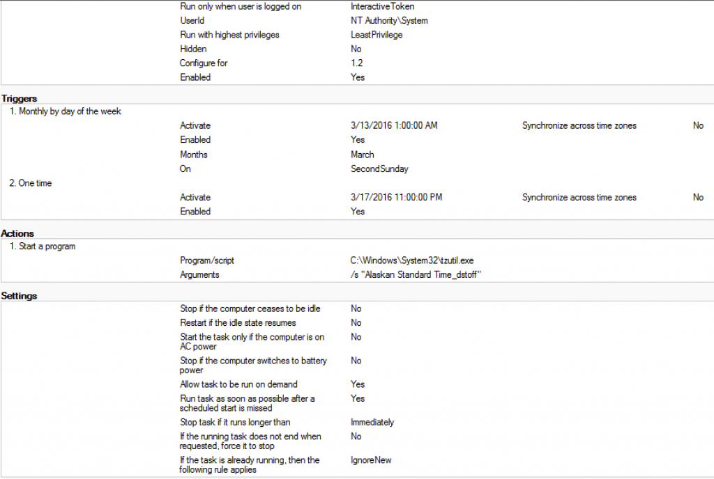 Adak Timezone GPO - tzutil.exe /s "Alaskan Standard Time_dstoff"